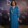 Assim como ela, Rosamaria Murtinho vestiu azul no evento de lançamento da novela 'Deus Salve o Rei', realizado nos Estúdios Globo, em 14 de dezembro de 2017
