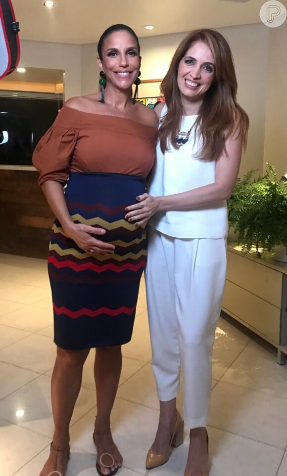 Tendência ombro a ombro foi uma das escolhas de looks de Ivete Sangalo durante a gravidez de gêmeas