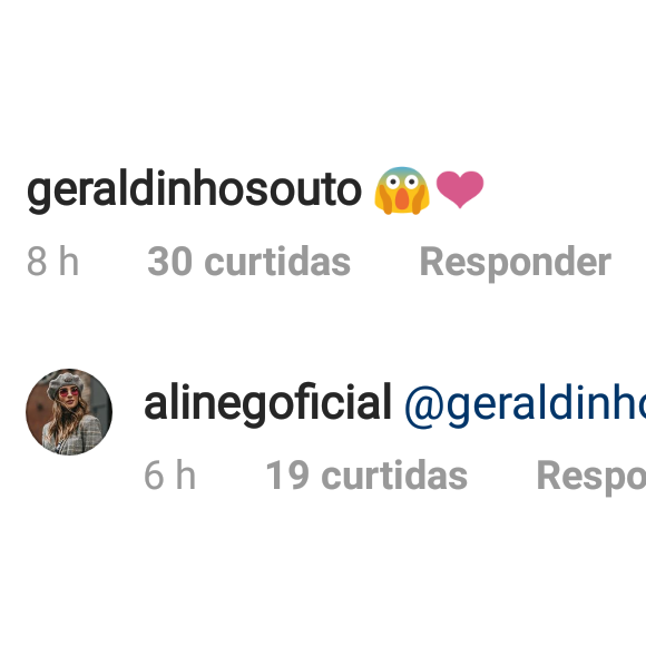 O empresário Geraldinho Souto tem curtido e comentado fotos da ex-BBB Aline Gotschalg