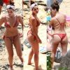 Giovanna Lancellotti exibe corpo sequinho em dia na praia de Fernando de Noronha