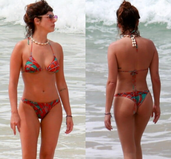 Fernanda Paes Leme chamou atenção pelo corpo sequinho ao ir a praia em Fernando de Noronha