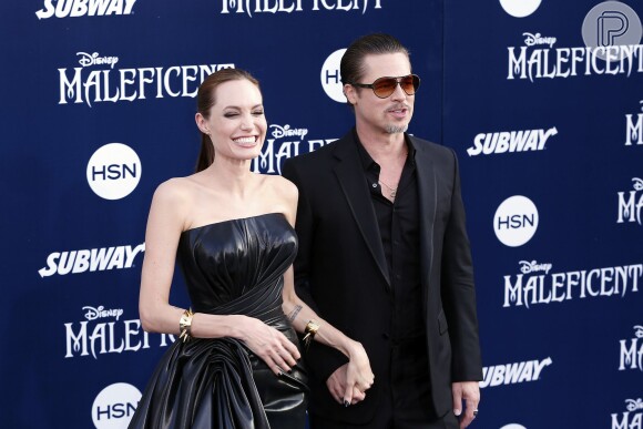 Brad Pitt e Angelina Jolie prestigiam a premiére do filme 'Malévola' 