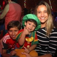 Fernanda Gentil fantasia filho Gabriel de palhaço para dia no circo: 'Patatá'