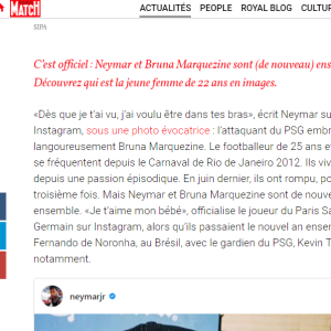 Neymar e Bruna Marquezine tem namoro descrito como 'paixão episódica' pela revista 'Paris Match'