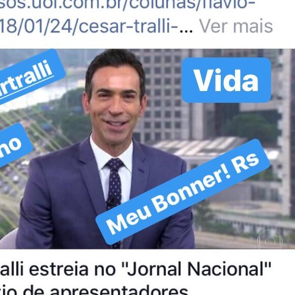 'Orgulho define! Meu Bonner', comemorou Ticiane Pinheiro