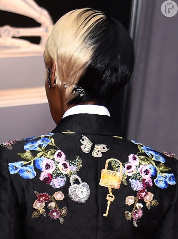 Janelle Monáe na 60ª edição do Grammy Awards, realizada no Madison Square Garden, em Nova York, neste domingo, 28 de janeiro de 2018