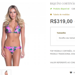 Modelito Doux usado por Thais Fersoza pode ser comprado no site da marca na cor rosa por R$ 319
