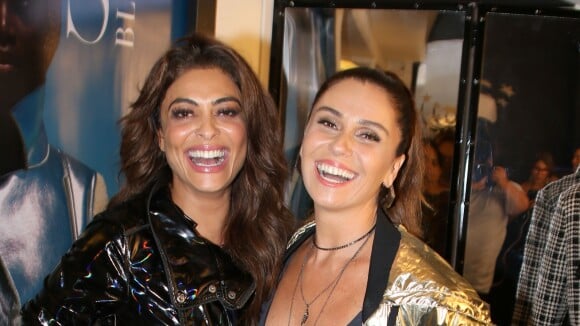 Juliana Paes e Giovanna Antonelli se encontram em lançamento de marca de roupas
