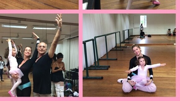 Leticia Spiller faz aula de balé acompanhada da filha caçula, Stella: 'Amor'