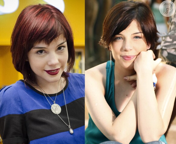 Bia Arantes atuou na novela 'Sangue Bom', em 2013, com o cabelo ruivo. Antes da trama, ela protagonizou 'Malhação' com os fios escuros