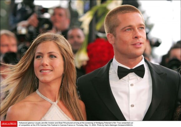 Jennifer Aniston e Brad Pitt em 13 de maio de 2004, em Cannes