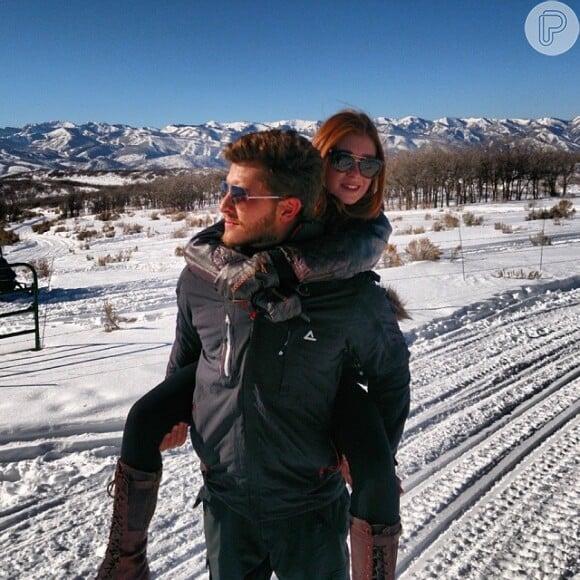 Marina e Klebber esquiaram em janeiro de 2014