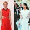 Claire Danes surge no tapete vermelho do Emmy 2014 com o mesmo vestido Givenchy que Kim Kardashian usou em seu casamento (27 de agosto de 2014)