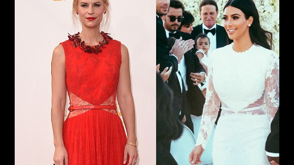 Claire Danes usa o mesmo vestido de noiva de Kim Kardashian, no Emmy 2014