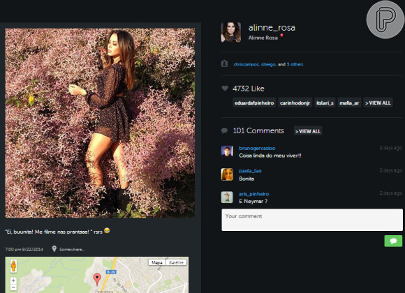Alinne Rosa frequentou a casa de Neymar enquanto esteve em Barcelona. Em uma das fotos que postou no Instagram, inclusive, o locador mostra que ela estava no bairro de Pedralbes, onde mora o jogador