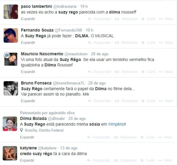 Quando 'Império' está no ar, os telespectadores comentam a semelhança no Twitter