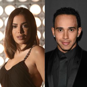 Anitta apresenta Lewis Hamilton ao pai, Mauro Machado, no GP do Brasil de 2018