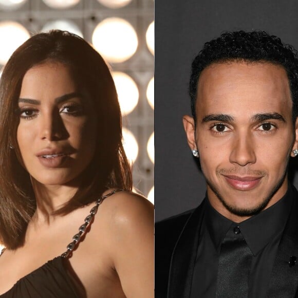 Anitta apresenta Lewis Hamilton ao pai, Mauro Machado, no GP do Brasil de 2018