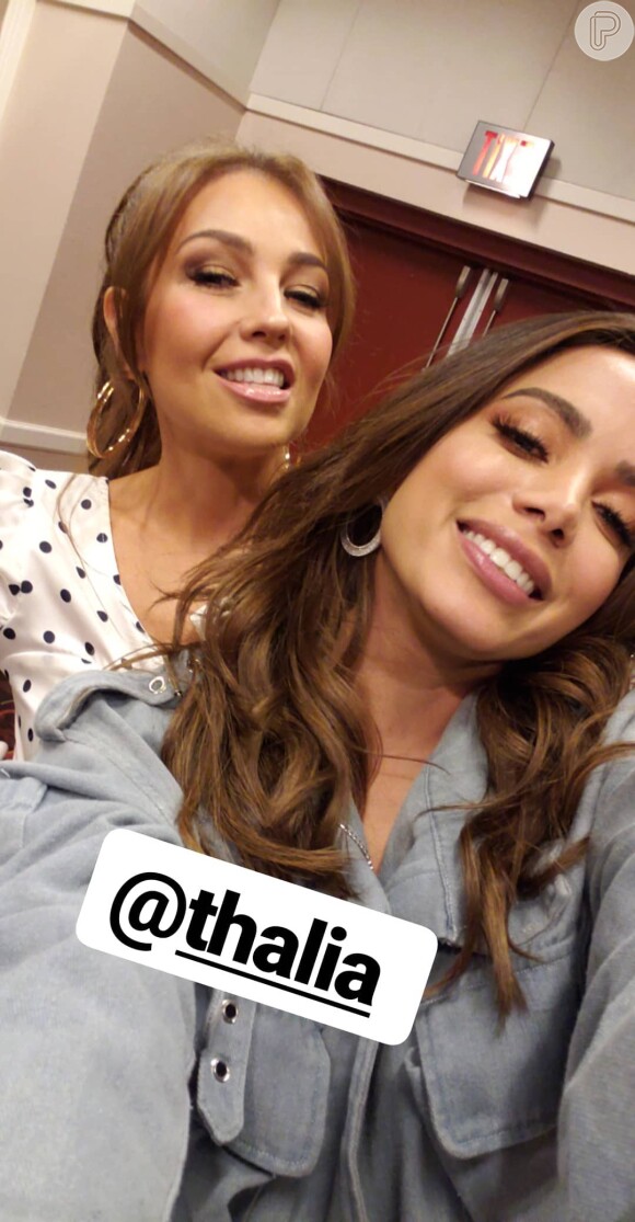 Anitta e Thalía se encontram em Las Vegas nesta quarta-feira, 13 de novembro de 2018