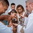 Filha de Roberta Rodrigues e  Guilherme Guimarães, Linda Flor foi batizada 