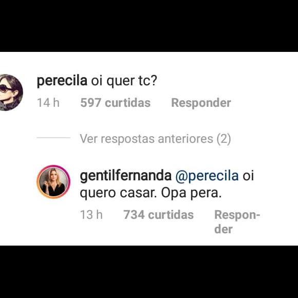 Fernanda Gentil responde comentário da namorada, Priscila Montandon
