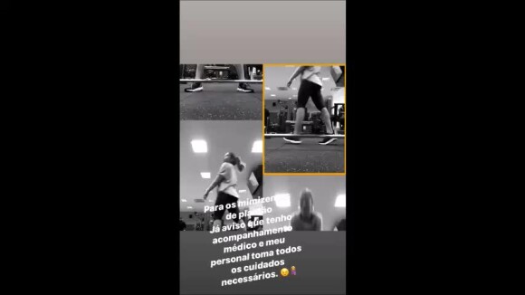 Grávida de 5 meses, Patricia Abravanel compartilhou vídeo em que aparece treinando nesta sexta-feira, 30 de novembro de 2018