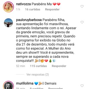 Pai de Marina Ruy Barbosa elogia atriz