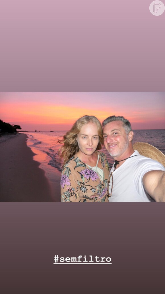 Luciano Huck e Angélica compartilharam uma selfie ao pôr-do-sol: 'Sem filtro'