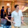 Juliana Paiva e o namorado, Nicolas Prattes, curtem passeio pelo Village Mall, na Barra da Tijuca, zona oeste do Rio de Janeiro, neste sábado, 23 de fevereiro de 2019