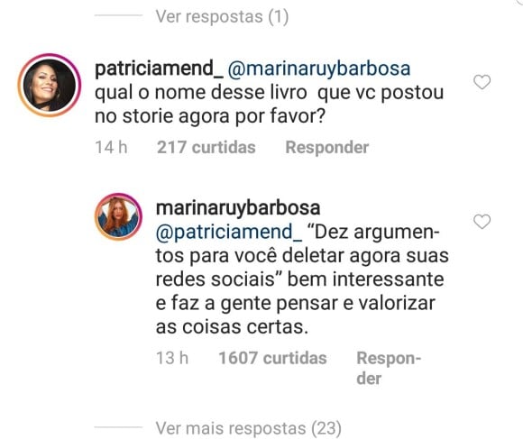 Marina Ruy Barbosa conta estar lendo livro sobre redes sociais a fã