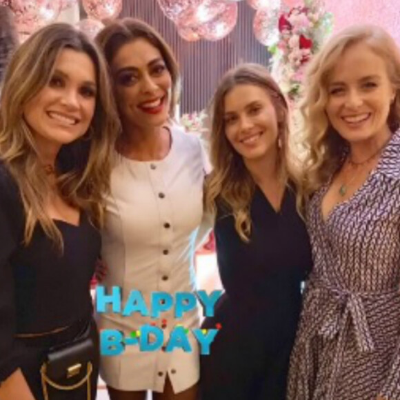 Juliana Paes recebe Flávia Alessandra, Carolina Dieckmann, Angélica e mais amigas famosas em festa de 40 anos