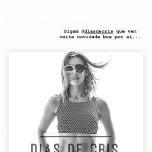 A irmã da jornalista Cris Dias, Gabriela, postou em seu Instagram que vem uma novidade no site dela.