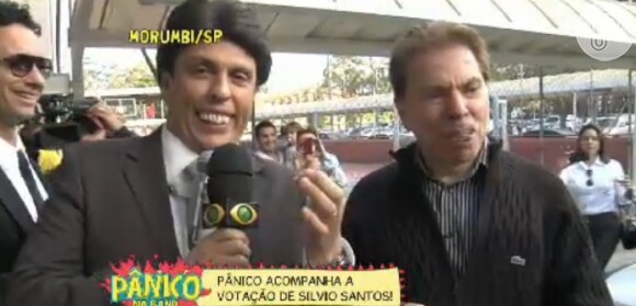 Silvio Santos aparece com a boca machucada durante o 'Pânico na Band' deste domingo, 5 de setembro de 2014
