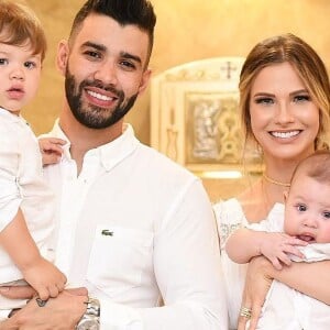 Andressa Suita flagra Gusttavo Lima fazendo carinho no filho, Gabriel, de 3 anos