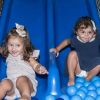 Filha de Yanna Lavigne e Bruno Gissoni, Madalena se divertiu no aniversário de 5 anos do primo, Joaquim, em casa de festas na Barra da Tijuca, Zona Oeste do Rio, nesta quarta-feira, 17 de abril de 2019