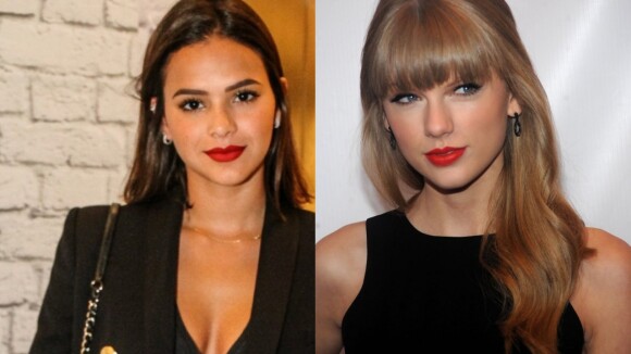 Quem se inspirou em quem? Bruna Marquezine e Taylor Swift usam mesmo look! Fotos