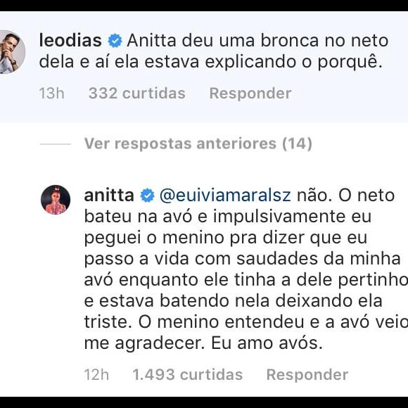 Anitta explica bronca em criança em festa