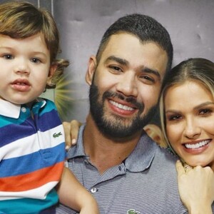 Gusttavo Lima chamou Andressa Suita ao palco com o filho Gabriel no colo e fãs foram à loucura
