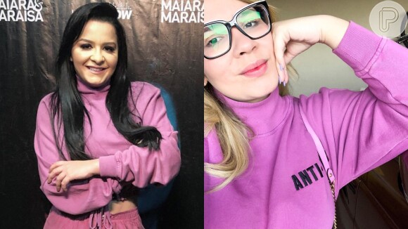 Maraisa usa mesmo look de Marilia Mendonça em show neste domingo, dia 14 de julho de 2019