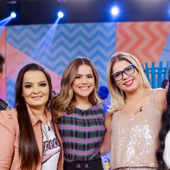 Marilia Mendonça, Maraisa e Maiara se divertem com coincidência fashion em show neste domingo, dia 14 de julho de 2019