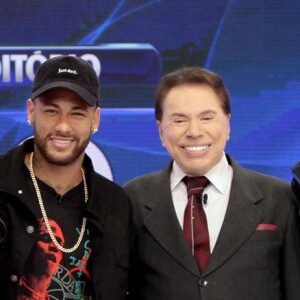 Silvio Santos recebeu o jogador de futebol Neymar Jr. no 'Jogo das 3 Pistas'