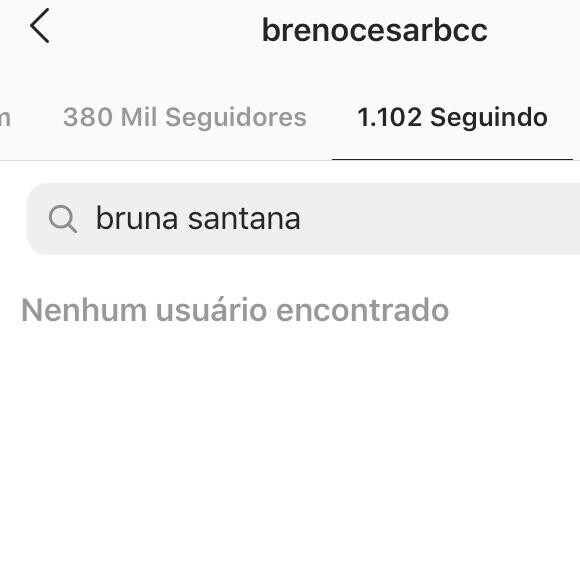 Breno César deixa de seguir Bruna Santana no Instagram