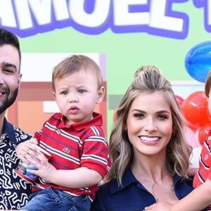 Gusttavo Lima arrancou sorriso do filho caçula, Samuel, em aniversário: 'Lindeza'