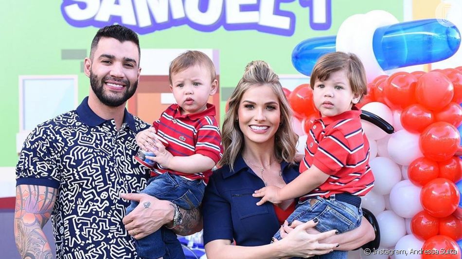 Filhos De Gusttavo Lima E Andressa Suita Usam Mesma Roupa Para Festa De Aniversário Foto E 