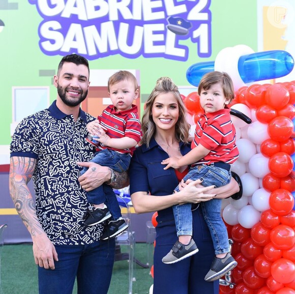 Andressa Suita e Gusttavo Lima são pais de Gabriel, de 2 anos, e Samuel, de 1