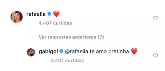 Gabi Gol se declara para Rafaella Santos