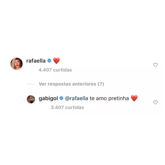 Gabi Gol se declara para Rafaella Santos