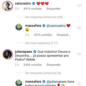 Caio Castro comenta foto de Grazi Massafera com a filha, Sofia