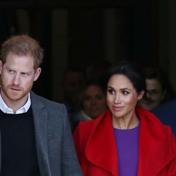 Meghan Markle já havia apostado no vestido roxo para um evento com o marido quando estava grávida