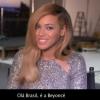 Beyoncé grava recado para consultoras do Brasil sobre o próprio perfume, 'Pulse', e anuncia que não vê a hora de encontrar com os brasileiros. A estrela pode gravar com Silvio Santos o programa 'Vamos Brincar de Forca'. Reprodução em 22 de fevereiro de 2013